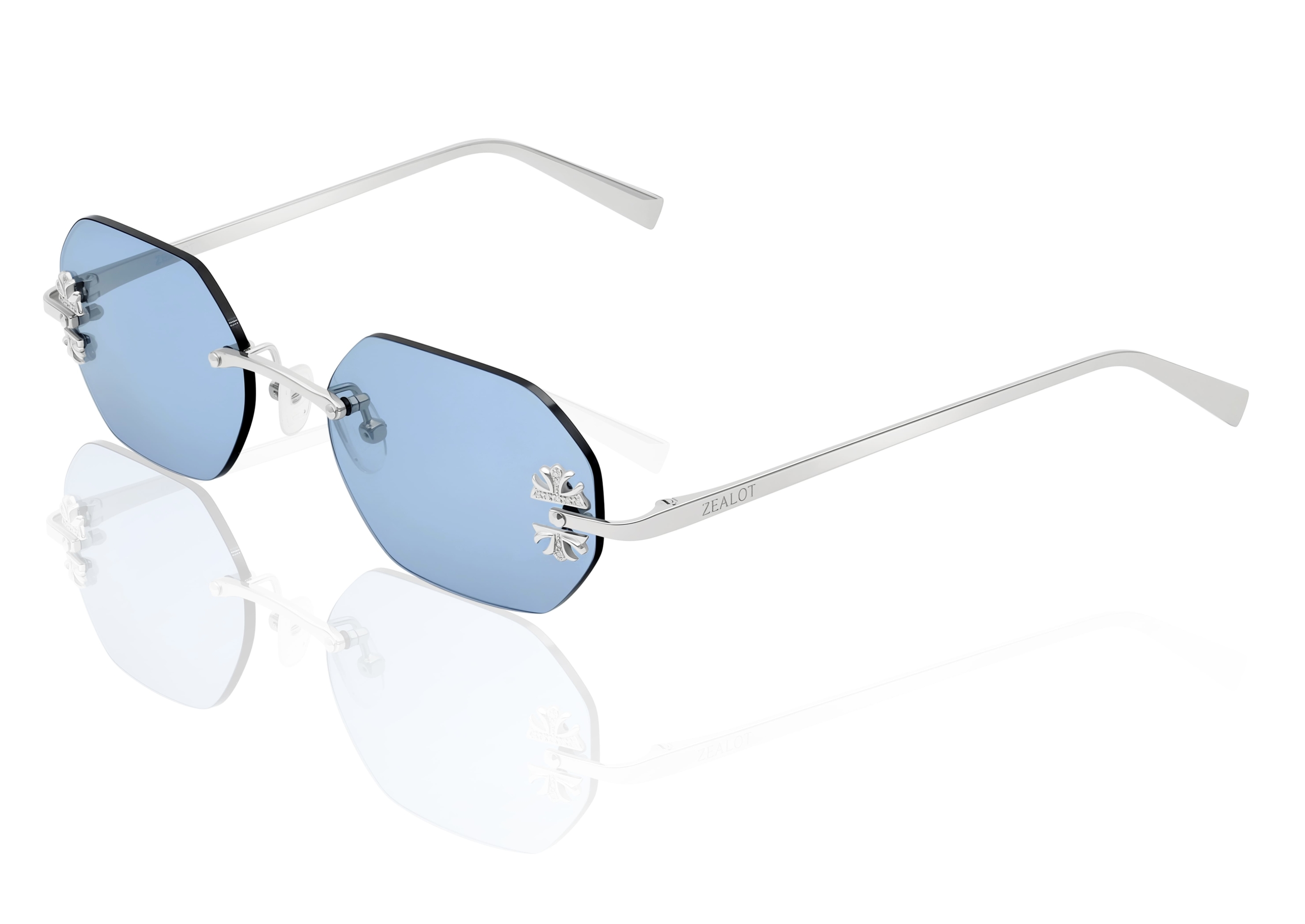 Diamond Phantom silver sunglasses DSOCD солнцезащитные очки восьмигранник с крестами серебряный